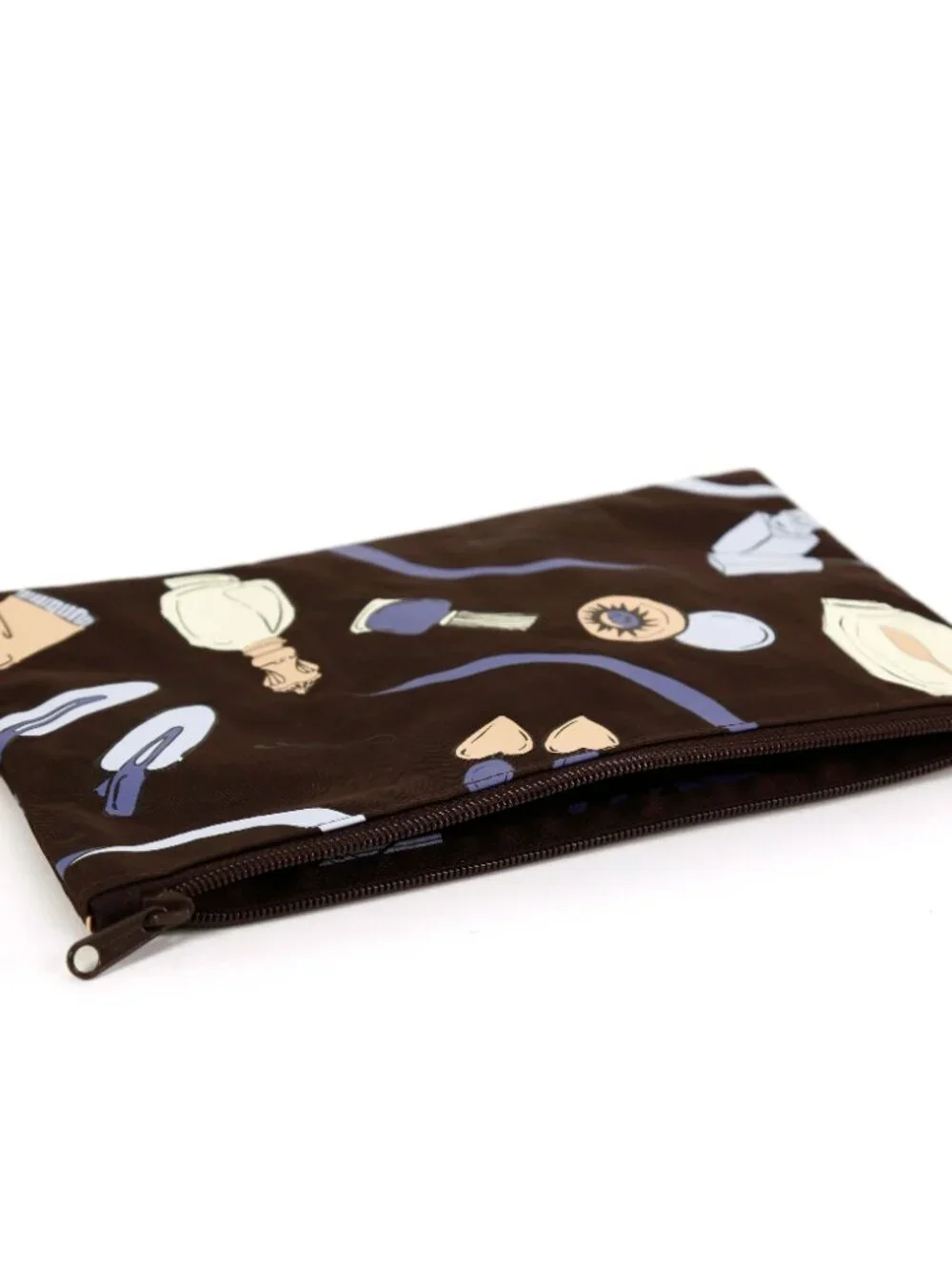 NWOT Baggu Flat Pouch Large - Get Ready With Me (Chocolate Plum)
